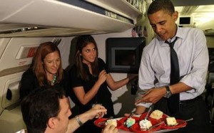 Obama tries for the 'mile high' club with new hot staffers.